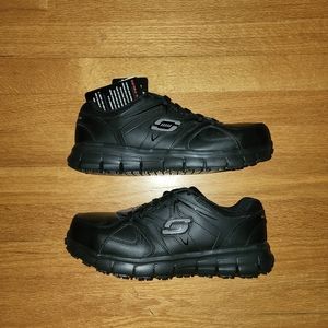 Non slip sketcher steel toe sneakers